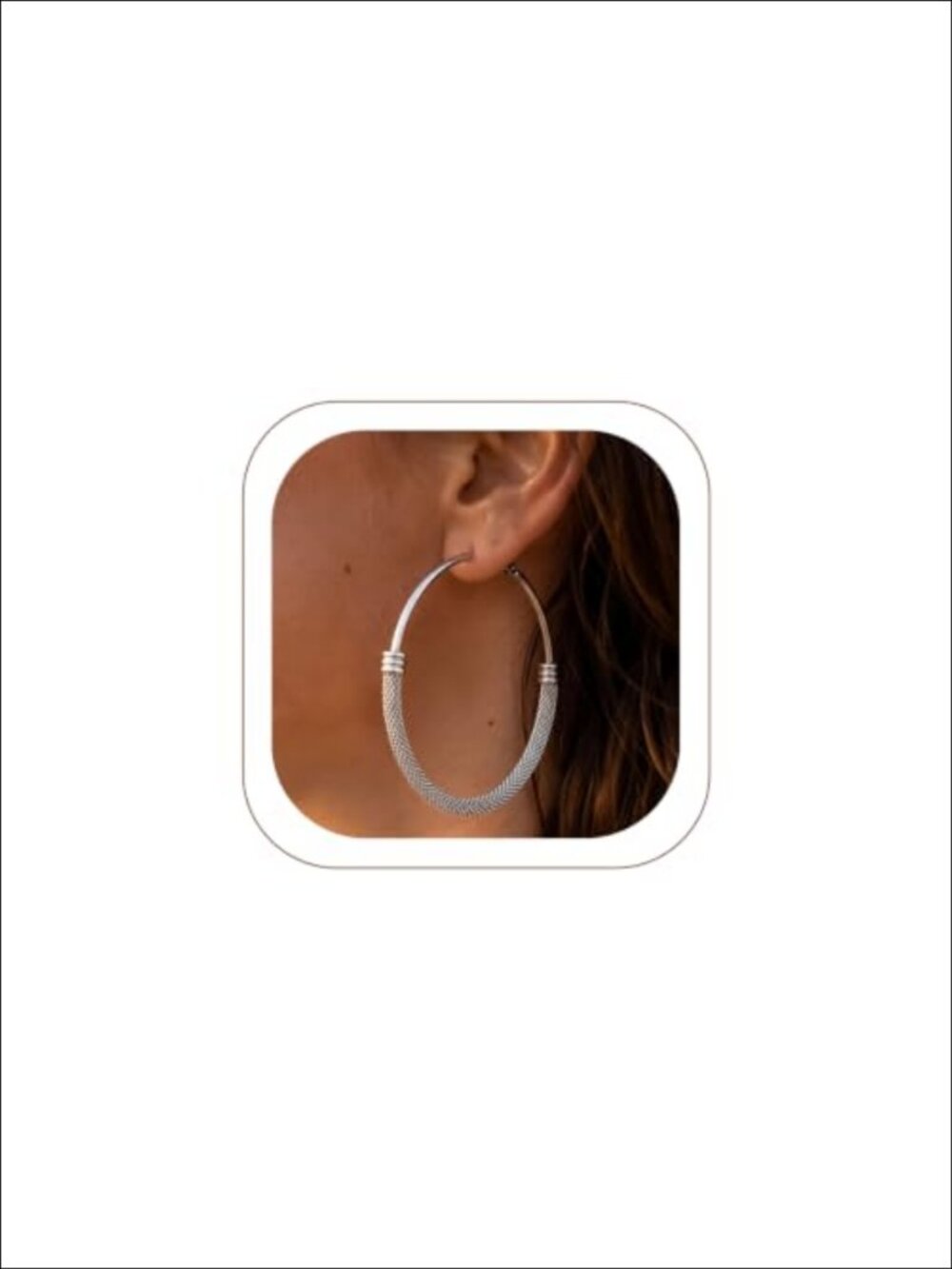 14K Gold Plated Hoop Earrings 60mm Stainless Steel Chunky